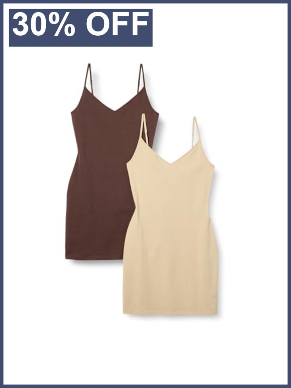 Slim Fit Cotton Layering Slip Dress with Adjustable Straps